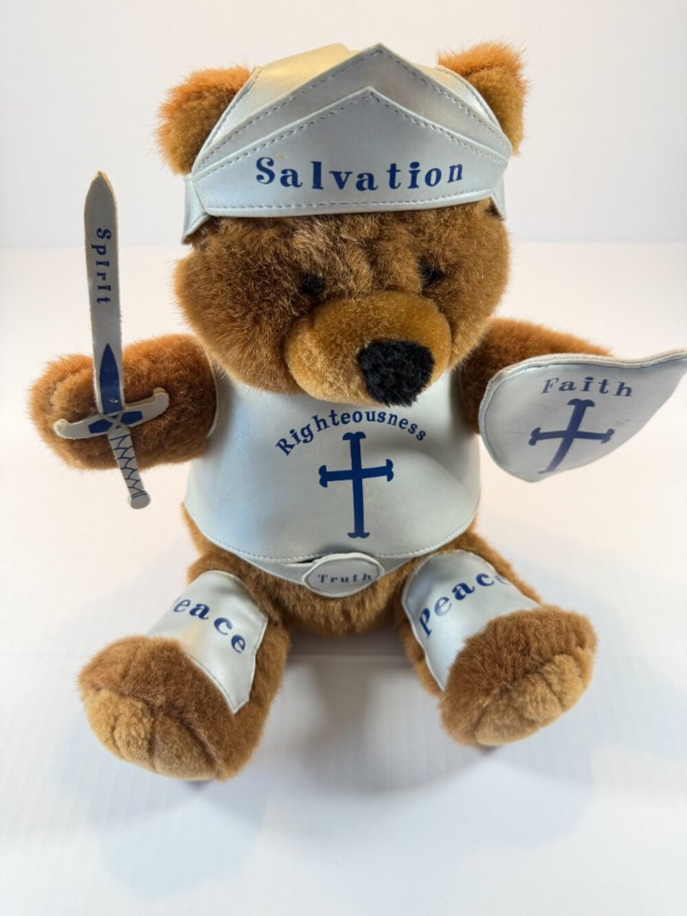 VTG 1999 Sir Andrew The Armor of God Bear-er 10” Plush Stuffed Animal FaithKidz